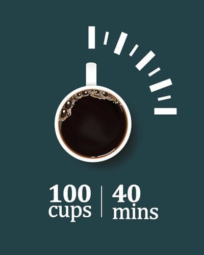 Commercial 100-Cup Stainless Steel Coffee Urn , 12L/3.2Gal Electric Coffee Maker with Double Wall Insulation ,Hot Beverage Dispenser for Events, Catering & Buffets