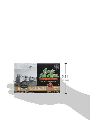 Chock Full o’Nuts Heavenly Hazelnut Roast, Medium Roast K-Cups, Flavored to Perfection with a Great Hazelnut Taste - Compatible with Keurig Pods K-Cup Brewers (1 Pack of 12 Single-Serve Cups)