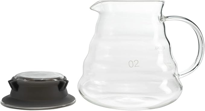 Restaurantware Restpresso 22 Ounce Coffee Carafe 1 Insulated Coffee Server - Push-Button Top Wide Spout Clear Glass Coffee Pitcher Built-In Handle Leakproof