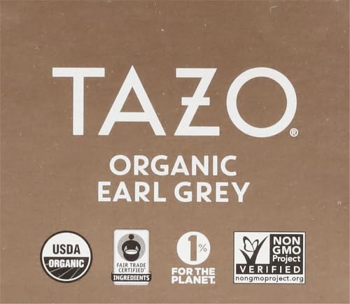TAZO Organic Earl Grey Tea Bags, Black tea with Caffeine, 16 Total Tea Bags (Pack of 2)