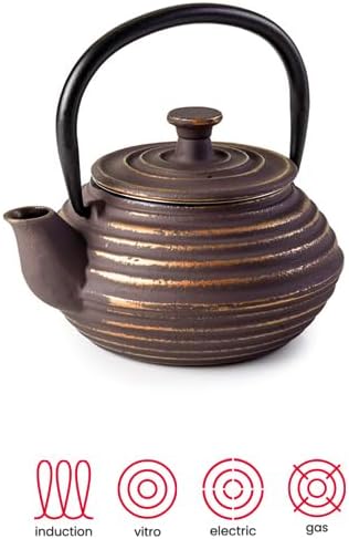 IBILI Cast Iron Tea Pot Kuta 0.30 Litre, One Size, Brown Golden