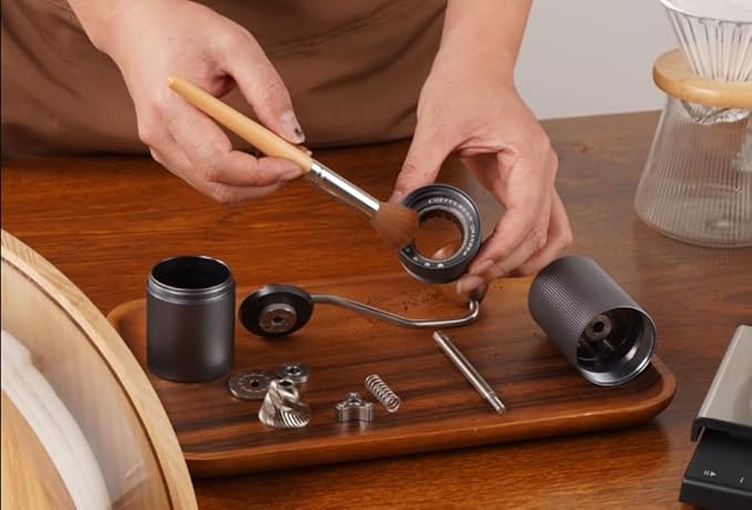 Manual Coffee Bean Grinder,Popsweeter C38 hand coffee grinder with Stainless Steel Conical Grinding Burr for Espresso,Pour Over,FrenchPress,Moka,Americano, for Office Home Traveling Camping