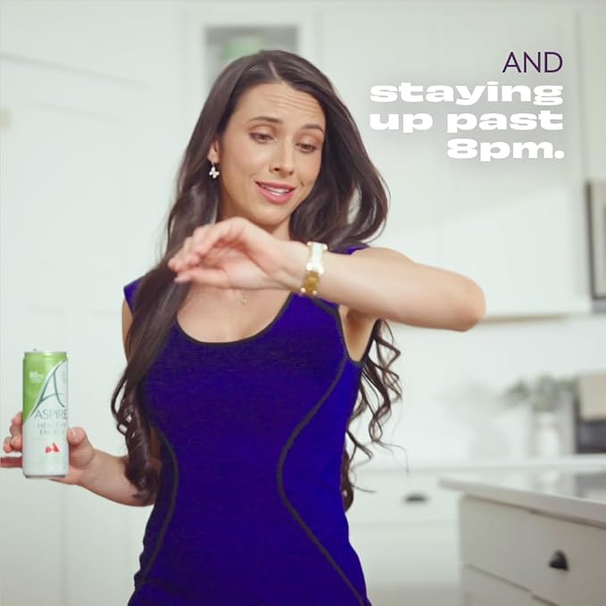 ASPIRE® Strawberry Watermelon, Healthy Energy Drink 80mg Natural Caffeine, Zero Sugar No Carbs Keto Friendly, 24 Pack Green Tea Sugar Free Drink Low Caffeine Zero Calorie