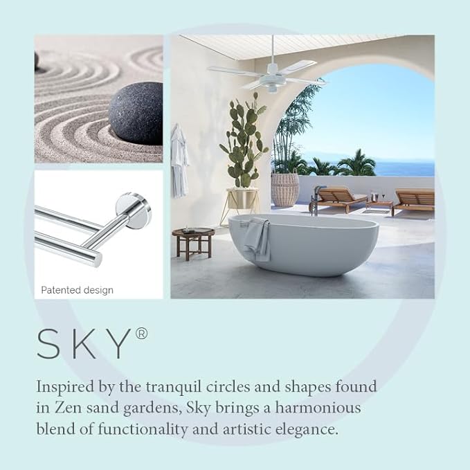 Gatco 5554 Sky Double Towel Bar, 24 Inch, Chrome