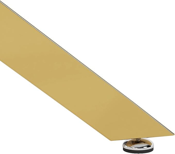 Tempered Glass Coffee Table with Chromed Legs, Rectangle Modern Living Room Table for Home Office Living Room (Gold, 40”x20”x17”)