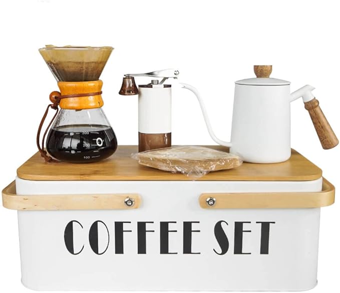 SOTECH Pour Over Coffee Maker Set Pour Over Coffee Dripper Manual Coffee Mill Grinder glass pour over coffee maker