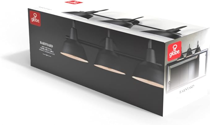 Globe Electric 65554 Barnyard 3-Light Vanity Light, Matte Black, White Interior Shades