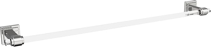 Amerock | Clear/Chrome | Glacio |Towel Bar | 24 inch (610 mm) | 4 Piece | Bathroom Accessories Set