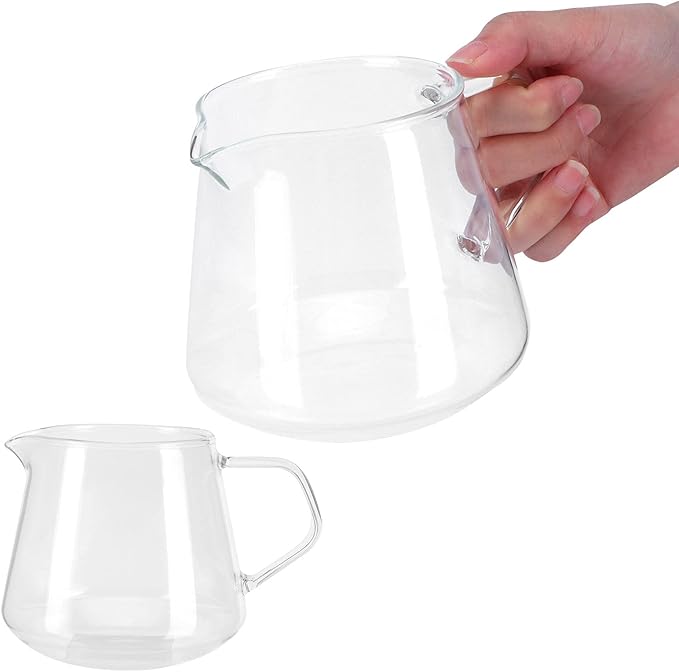 Glass Coffee Pot Server, 22oz Glass Coffee Carafe Manual Pour Over Coffee Maker Teapot Clear Water Kettle Pitcher for Brewing Coffee, Milk, Tea (22oz/650ml)
