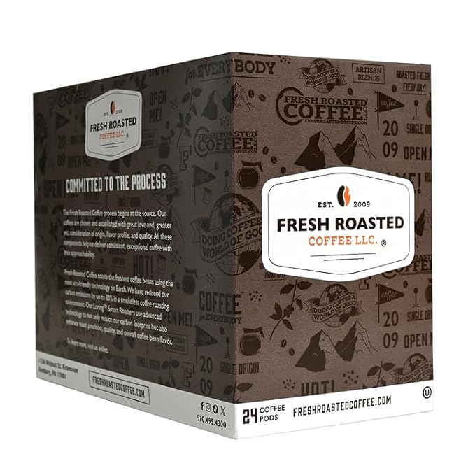 Fresh Roasted Coffee, Octane Italian Dark Roast, Artisan Blend, 24 Pods for K Cup Brewers