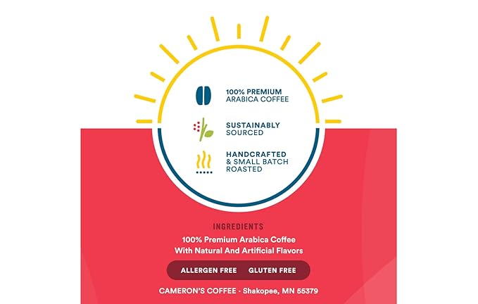 Cameron's Coffee Single Serve Pods, Flavored, Decaf Vanilla Hazelnut, 12 Count (Pack of 6)