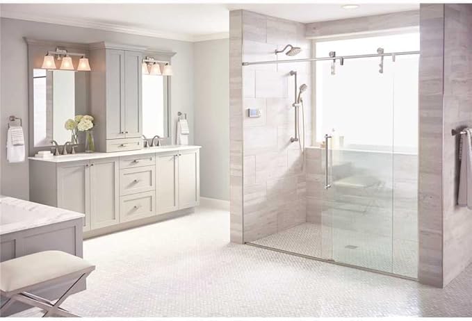 Moen Eco-Performance Brushed Nickel 4-Spray Pattern Handheld Showerhead with 69-Inch-Long Hose with 30-Inch Slide Bar, 3669EPBN