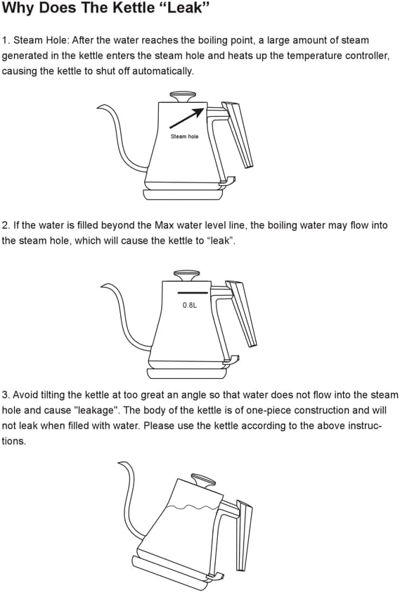 Gooseneck Electric Kettle 0.8L - Matte Black Tea Kettle with Auto Shut Off, Boil-Dry Protection & BPA-Free Design, Precision Electric Water Kettle for Pour Over Coffee, Tea Brewing