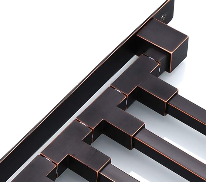 ELLO&ALLO Oil Rubbed Bronze Swing Out Towel Rack for Bathroom Holder Wall Mounted Towel Bars with Hook 3-Arm