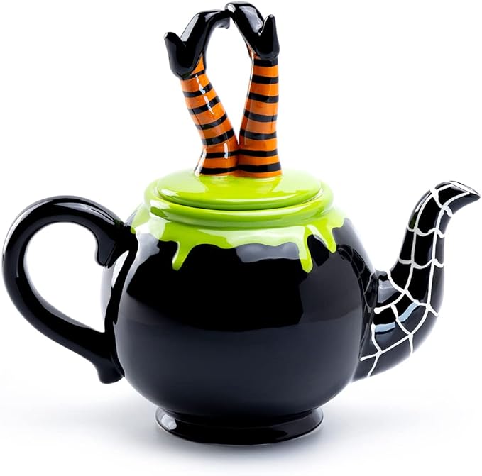 Halloween Witch's Cauldron Teapot, Multicolor, 36oz
