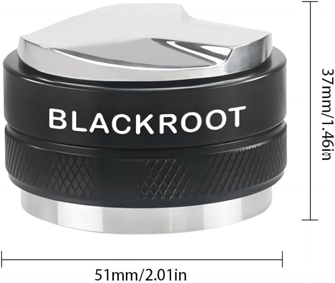 BLACKROOT 51mm Precision Coffee Distributor and Tamper, Dual Head Leveler Tool with Adjustable Depth for Consistent Espresso Puck Prep, Fits 51mm Portafilters