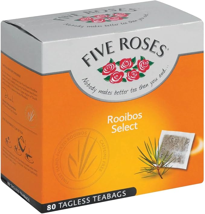 Five Roses Tea - Rooibos Tea Bags (Pack of 80 Bags) 160g
