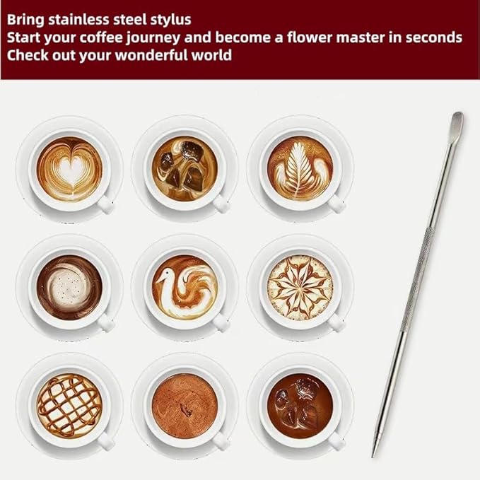 Gmnuiy22 PCS 51mm Coffee Tamper ,Espresso Accessories,Barista Kit with Espresso Tamper ,Frothing Pitcher,WDT Tool,Coffee Stirrer,Tamper Mat ,Coffee Stencils , Latte Art Pen