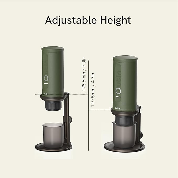 OutIn Fino Portable Electric Coffee Grinder, Portable Coffee Scale, Coffee Stand