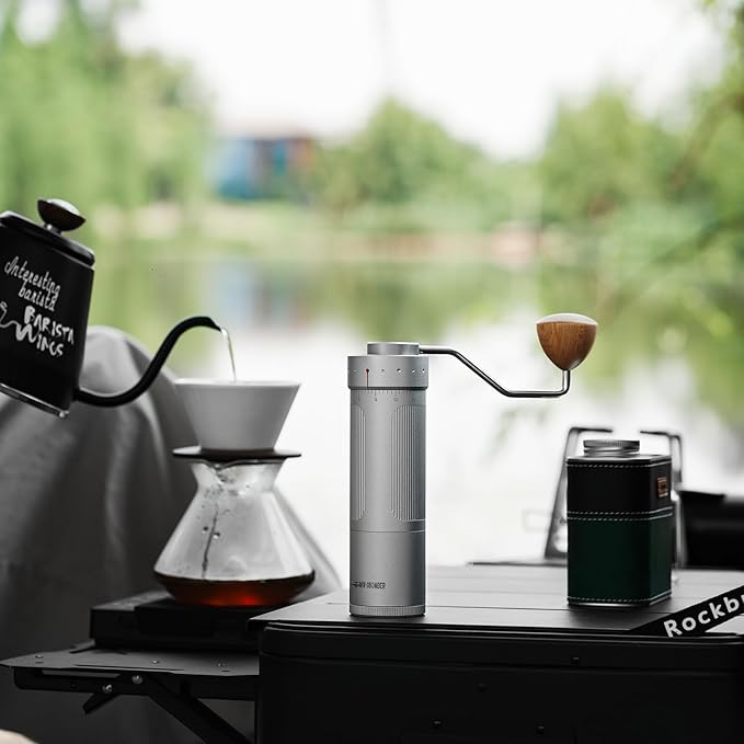 MHW-3BOMBER R3 Manual Coffee Grinder with CNC Stainless Steel Conical Burr and 5 Screen for French Press, Drip, Espresso, External Adjustable, Hand Coffee Bean Grinder with Magnetic Bin, G5934S-OS