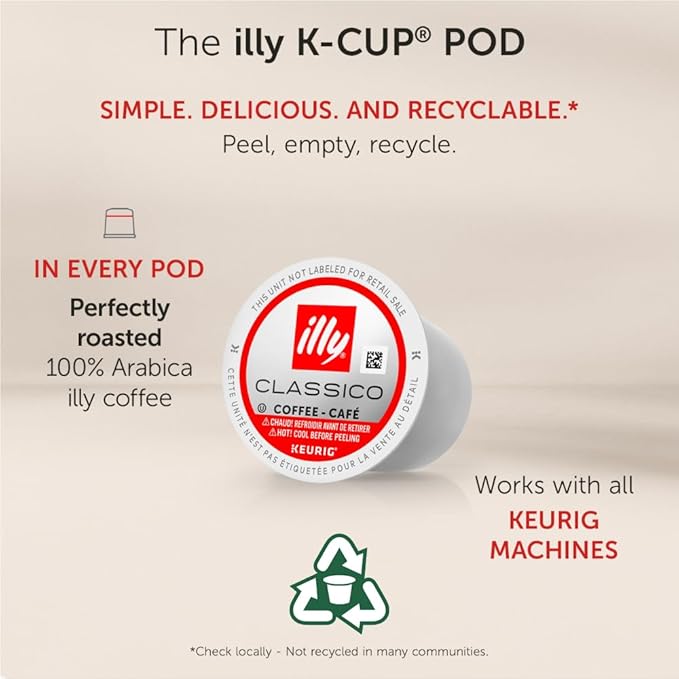 Illy Coffee K Cups - Pods For Keurig Machines – Forte Dark Roast – Toasted Bread & Dark Chocolate - Rich, Flavorful & Strong Flavor - No Preservatives – 10 Count, 6 Pack