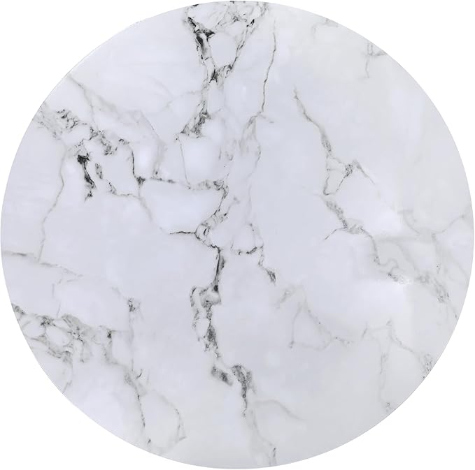 Modern Coffee Table,Faux Marble Tables,Small Round Coffee Tables with Shelf, Marble Coffee Table,Circle Center Table Low Coffee & Tea Table for Living Room Modern