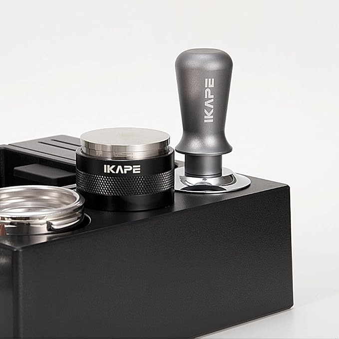 IKAPE 51MM Palm Espresso Tamper, Premium Barista Coffee Tamper with Calibrated Spring Loaded, 100% Flat Stainless Steel Base Tamper for Espresso Machine