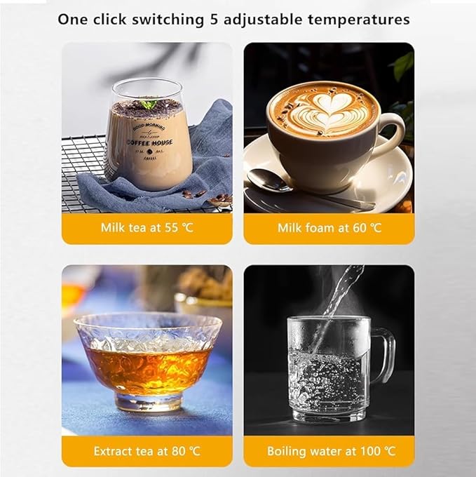 FullAutomatic 6L Steam Milk Frother Machine Commercial Steam Boiling Water and Frothing Machine with LCD Display for Tea and Coffee