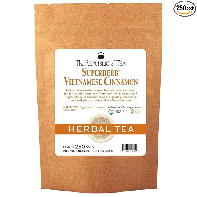 The Republic of Tea - Organic Vietnamese Cinnamon Herbal Tea, 250 Tea Bags