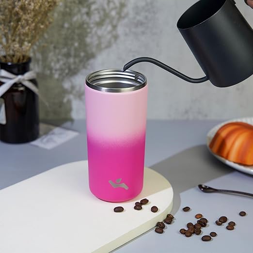 Tumbler with Lid, 16 oz Travel Coffee Mug Double Wall Vacuum Stainless Steel Thermal Metal Cup Insulated Water Bottle,Cherry