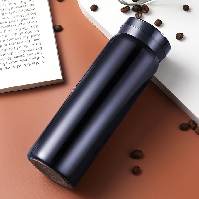 10oz Mini Water Bottle Stainless Steel Thermos Small Flask - Insulated Vacuum, Leak Proof, Keeps Drinks Hot/Cold - Ideal for Coffee, Tea, Water - Blue