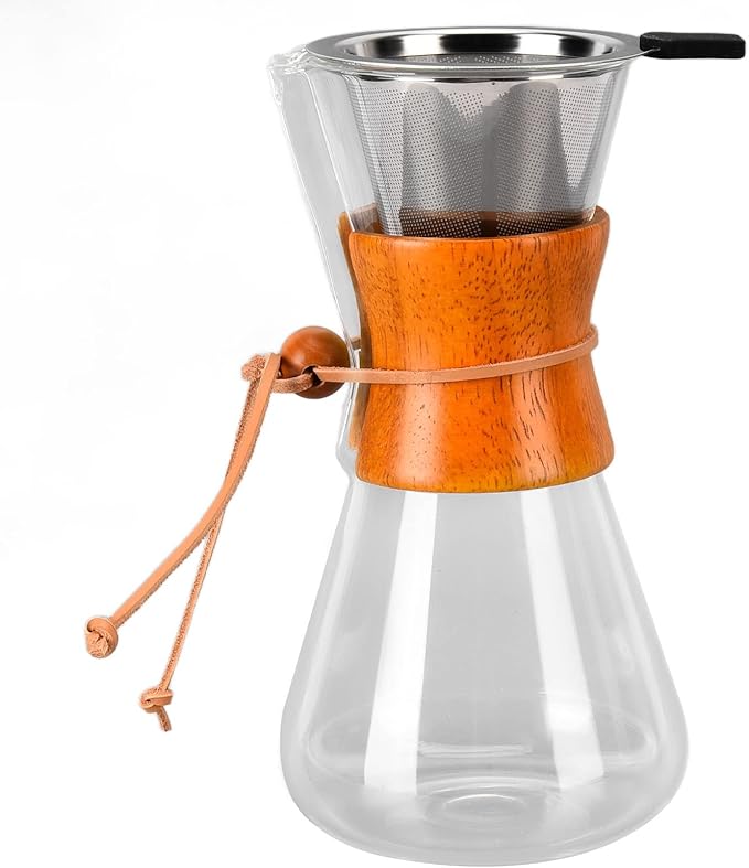 Pour Over Coffee Dripper, Classic Glass Coffee Maker Office Shop Home