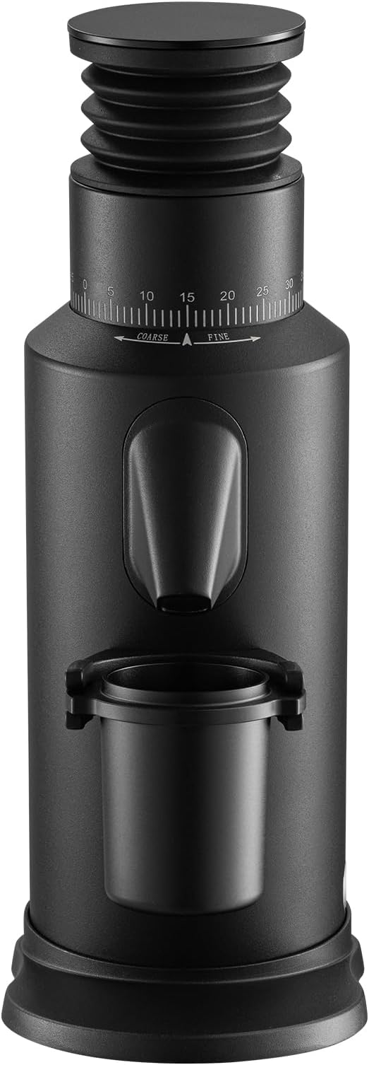 T64 Single Dose Coffee Grinder, 64mm Flat Burrs Electric Espresso Grinder (Black)