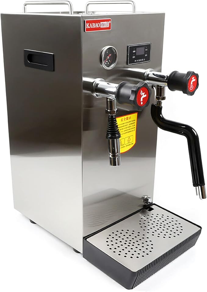 Commercial 2500W Electric 8L Water Boiling Steam Machine, Professional Coffee Milk Foam Steam Milk Bubble Water Boiling Machine LCD Display For Coffee Dessert Shop