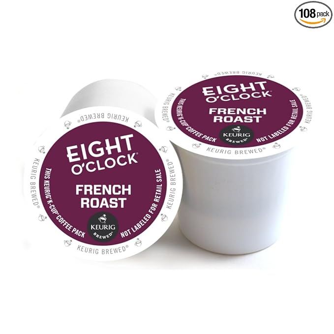 Eight O'Clock Coffee French Roast Keurig 2.0 K-Cup Pack, 108 Count