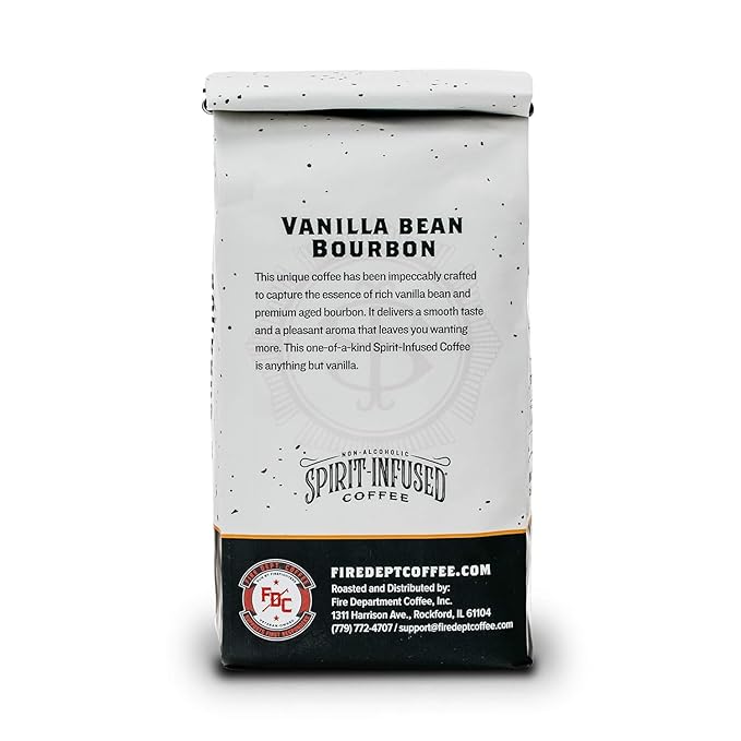 Fire Department Coffee - Vanilla Bourbon Coffee - Gives Back to Firefighters - Vanilla Bean Bourbon Infused Ground - Non-Alcoholic - Roasted in the USA - Veteran Owned (12 oz, Pack of 2)