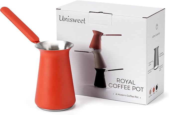 Turkish Coffee Pot - Coffee Maker, Briki Greek Turkish Pot, Arabic Tea Pot, Cezve/Ibrik Coffee Pot for Stovetop(400 ml,Serves 5)