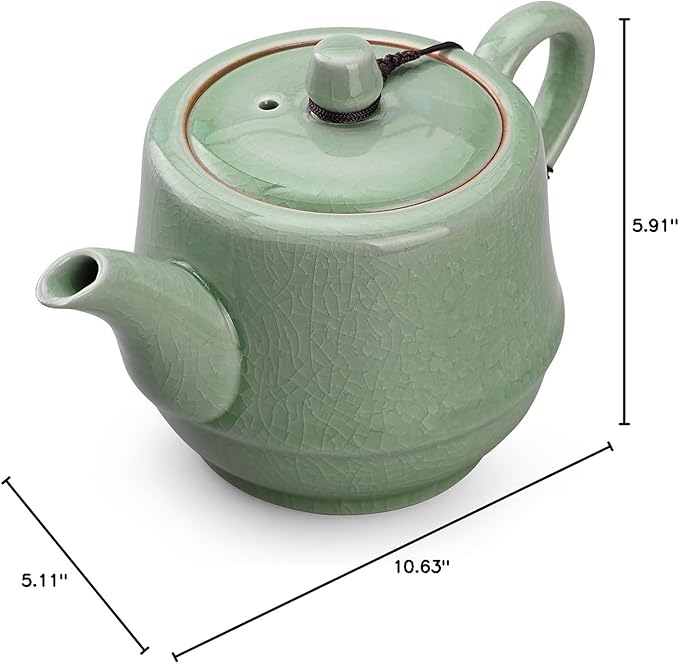 Teapot with Infuser Ceramic Tea Pot with Removable Stainless Steel Fliter for Loose Tea 15.80 OZ/450ml (1-2cups) Teapots for Tea Coffee Milk for Office Home Men Women as Gift(Pink Cyan)
