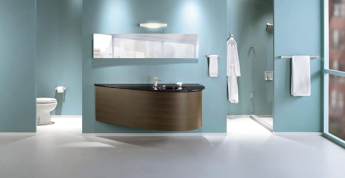 Moen YB8824BN 90 Degree Modern 24-Inch Bathroom Single Towel Bar, Brushed nickel