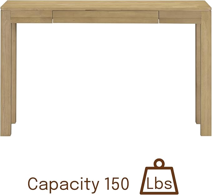 NTC Flow Modern Wooden Rectangle Console Table with Hidden Drawer – Waterproof & Heat Resistant, Sand