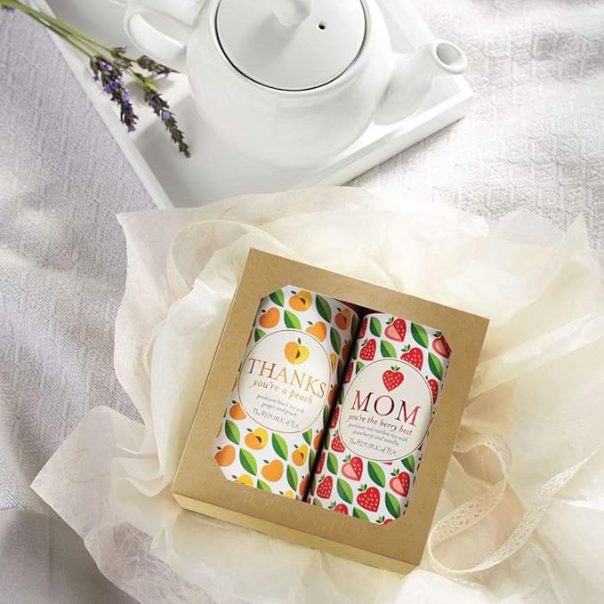 The Republic of Tea Thanks Mom Gift Set, 2-Tin Tea Gift Set