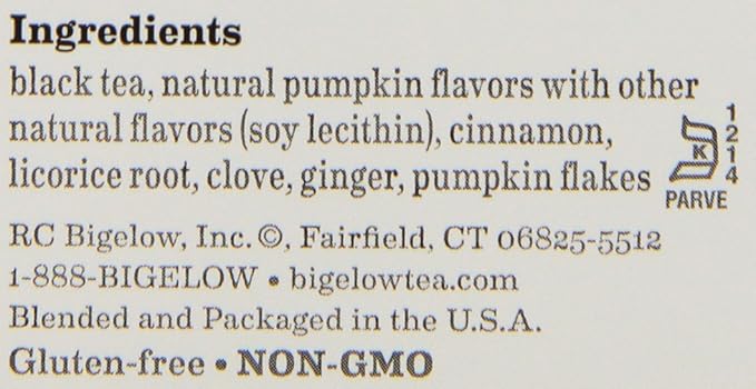 Bigelow Tea Pumpkin Spice Black Tea Bags, 20 Count