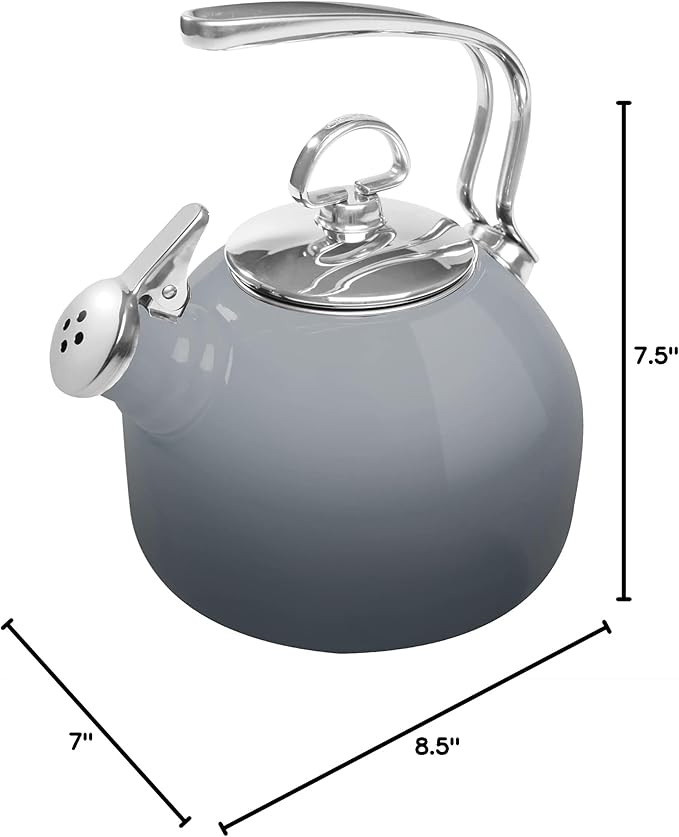 Chantal Enamel On Steel Classic Teakettle (Fade Grey)
