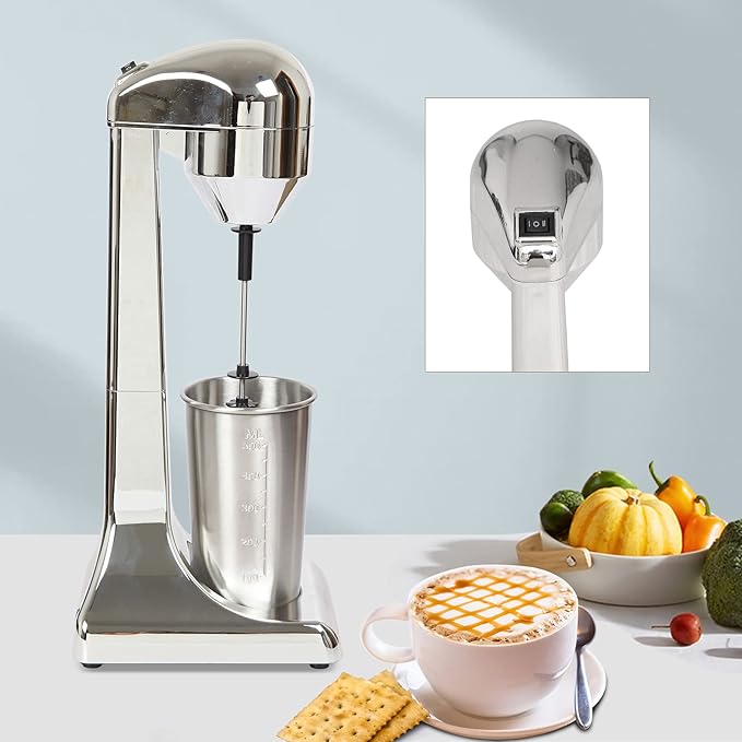 Commercial Stainless Steel Milk Shake Machine, Stainless Steel Milk Shaking Machine,One Head Drink Mixer 110V (One Head)