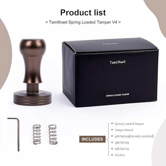 Professional Espresso Tamper 45.5mm - Espresso Machine Compatible, Barista-Approved Coffee Press with Non-Slip Base, Durable Stainless Steel Design