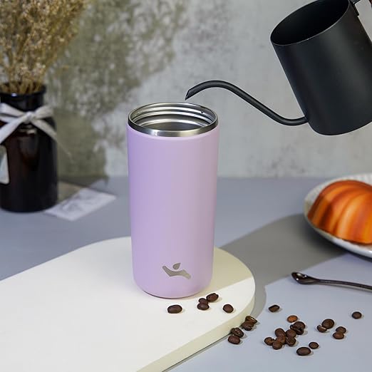 Tumbler with Lid, 16 oz Travel Coffee Mug Double Wall Vacuum Stainless Steel Thermal Metal Cup Insulated Water Bottle,Lavender