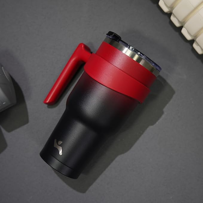 20 oz Tumbler with Handle and 2 Straw 2 Lid, Insulated Water Bottle Stainless Steel Vacuum Cup Reusable Travel Mug,Mystic Moon