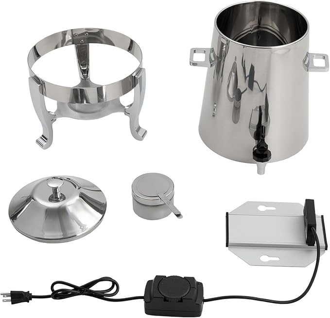 YIYIBYUS 3.5 Gallon Hot Beverage Dispenser, Stainless Steel Coffee Urn Chafer w/Two Heating Methods, Hot Drinks Dispenser for Milk Coffee Tea Water Juice - Parties Event Buffet Catering, Silver
