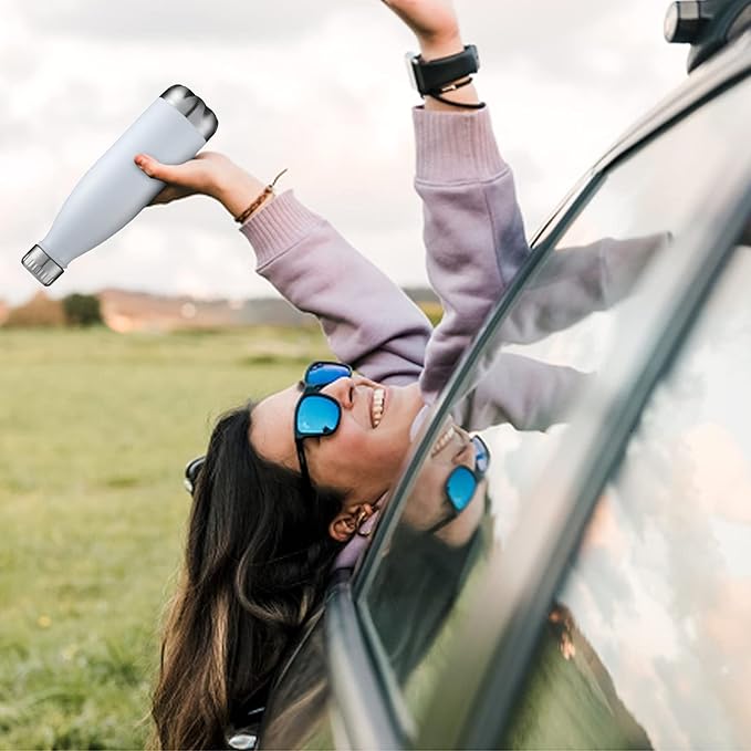 HASLE OUTFITTERS 17oz Stainless Steel Water Bottles Bulk, Vacuum Insulated Water Bottles Double Walled Powder Coated Reusable Metal Sports Water Bottles Keep Drinks Hot and Cold, White, 4Packs