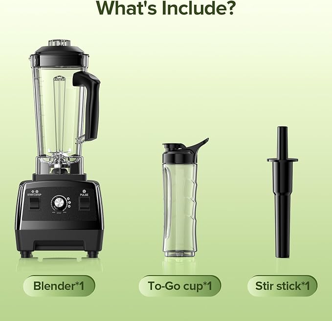 Blenders for Kitchen with 68Oz. Pitcher and 20Oz. To-go Cup, BPA-Free Countertop Blenders for Smoothies, Smoothie Blender for Ice Crush, Frozen Drinks